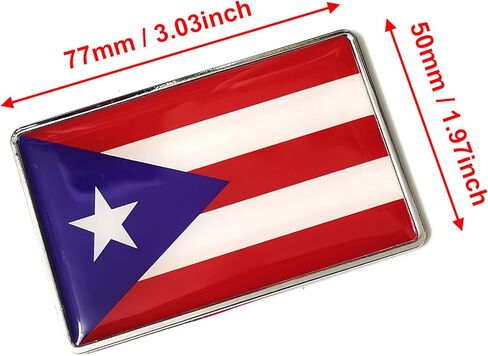 Ptdecals 1 PCS Metal 3D Puerto Rico Flag Flag Emblem Sticker Scal Pecal للسيارة Auto Car Front Frenders Window Window Trunk Boot Boot 77x50mm (أسود أبيض) in Kuwait