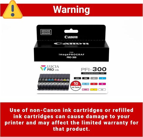 حبر Canon PFI-300 Lucia PRO، 10 خزانات حبر، متوافق مع طابعة imagePROGRAF PRO-300، متعدد، قياسي (4192C007) in Saudi Arabia