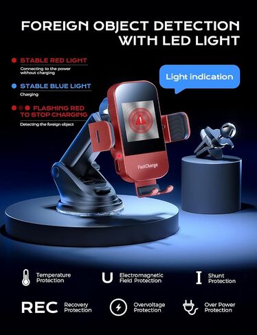 CHGeek 15W Wireless Car Charger - Smart & Fast Charging, Enhanced Suction Power, Robust Auto-Clamping for Secure Mounting - Perfect for iPhone 15/14/13/12 & Samsung Galaxy S23/S22/S20, etc in Kuwait