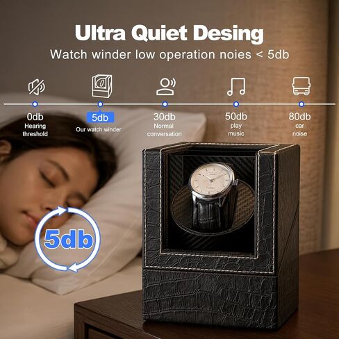 Watch Winder for Automatic Watches,Automatic Watch Winder Box,Double Watch Winder for Women's and Men's Watches with Quiet Japanese Mabuchi Motor (Style-1 Black) in Saudi Arabia