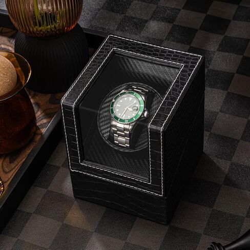 Watch Winder for Automatic Watches,Automatic Watch Winder Box,Double Watch Winder for Women's and Men's Watches with Quiet Japanese Mabuchi Motor (Style-1 Black) in Saudi Arabia