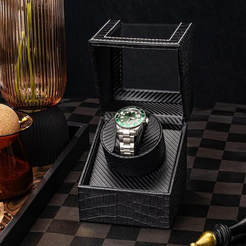 Watch Winder for Automatic Watches,Automatic Watch Winder Box,Double Watch Winder for Women's and Men's Watches with Quiet Japanese Mabuchi Motor (Style-1 Black) in Saudi Arabia
