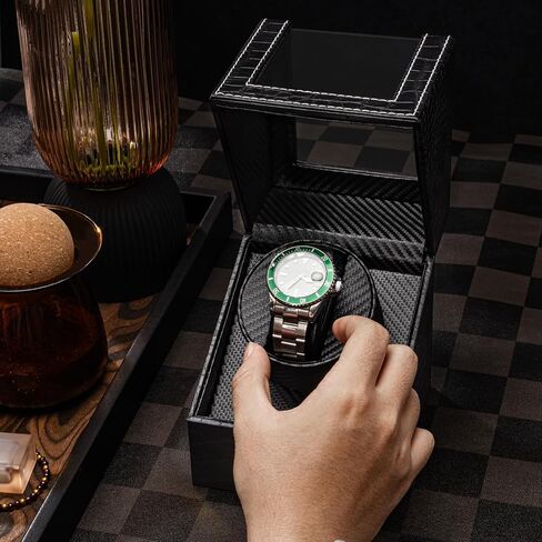 Watch Winder for Automatic Watches,Automatic Watch Winder Box,Double Watch Winder for Women's and Men's Watches with Quiet Japanese Mabuchi Motor (Style-1 Black) in Saudi Arabia