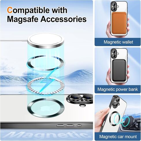 Hython for iPhone 14 Pro Max Case Glitter, Clear Magnetic Phone Cases with Camera Lens Protector [Compatible with MagSafe] Bling Sparkle Plating Soft TPU Slim Shockproof Protective Cover Women-Purple in Kuwait