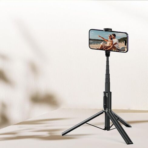 ATUMTEK 60" Selfie Stick Tripod, All-in-One Extendable Phone Tripod with Bluetooth Remote, Storage Bag Included, for iPhone and Android Phone Selfie, Video Recording, Vlogging, Live Streaming, Purple in Kuwait