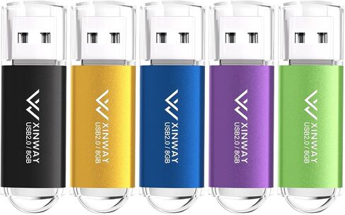 64GB USB 2.0 Flash Drives Thumb Drives Memory Stick Jump Drive Zip Drive, 5 Pack Mixed Colors: Black Blue Green Gold Purple in Saudi Arabia