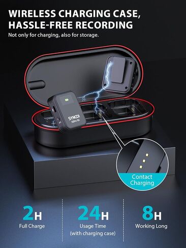 SYNCO Wireless Lavalier Microphone G1(A1) Pro, Professional Lapel Mic with Charging Case One-Touch Noise Cancellation 150M 24H Working Hour for Solo Vlog/YouTube/Tiktok for Camera Smartphone Tablet in Kuwait
