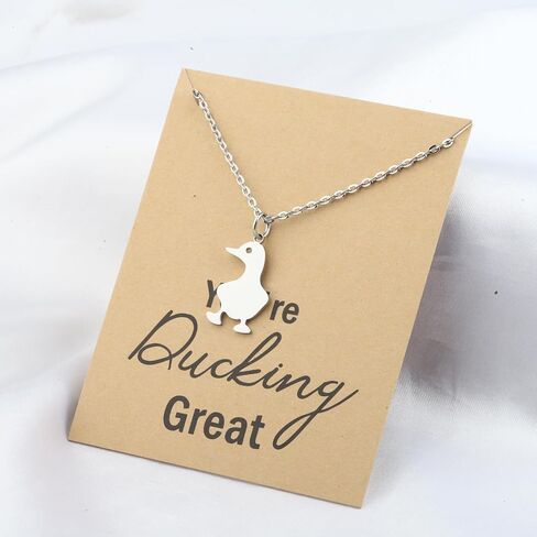 Cute Duck Pendant Necklace Duck Lovers Gifts Animal rescue Jewelry Duck Owner Gift Animal Lover Gifts in Kuwait