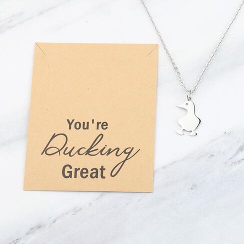 Cute Duck Pendant Necklace Duck Lovers Gifts Animal rescue Jewelry Duck Owner Gift Animal Lover Gifts in Kuwait