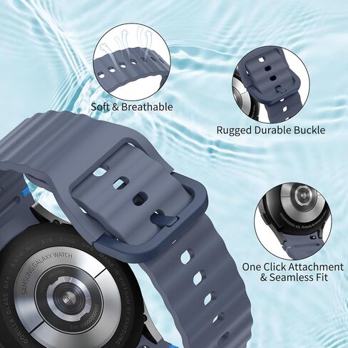 أشرطة Meliya No Gap متوافقة فقط مع Samsung Galaxy Watch 4/5/6 Band 40mm 44m/Galaxy Watch 5 Pro Band 45mm/Watch 4 Classic Band 42mm 46mm/Watch 6 Classic Band 43mm 47mm، 20mm أساور رياضية من السيليكون الناعم للنساء والرجال in Kuwait