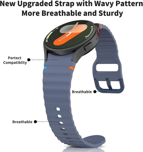 أشرطة Meliya No Gap متوافقة فقط مع Samsung Galaxy Watch 4/5/6 Band 40mm 44m/Galaxy Watch 5 Pro Band 45mm/Watch 4 Classic Band 42mm 46mm/Watch 6 Classic Band 43mm 47mm، 20mm أساور رياضية من السيليكون الناعم للنساء والرجال in Kuwait