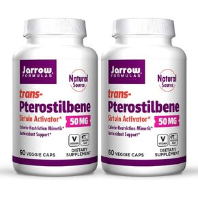Jarrow Formulas trans-Pterostilbene, 50 Milligrams Per Serving, 60 Vegetarian Capsules. Pack of 2 bottles in Saudi Arabia