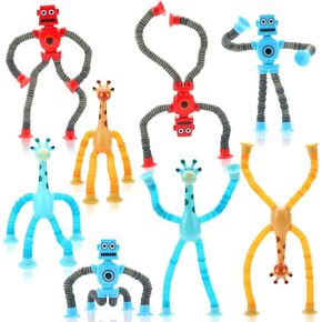 8 عبوات من أنابيب البوب، لعبة تململ كوب شفط تلسكوبي للأطفال، ألعاب حسية تلسكوبية لتغيير الشكل للفتيات والأولاد والأطفال الصغار، صندوق كنز، هدايا للفصول الدراسية، هدايا للحفلات 3-8 8-12 in Kuwait