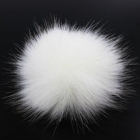 6pcs DIY Knitting Hats Accessories-Faux Fake Fur Pom Pom Ball with Press Button (Pure White) in Saudi Arabia
