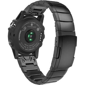 MoKo Band Compatible with Garmin Fenix 3/Fenix 3 HR/Fenix 5X/Fenix 5X Plus/Fenix 6X/Fenix 6X Pro, Stainless Steel Quick Release Replacement Strap