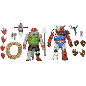 NECA 81893 TMNT Cartoon Dirtbag/GROUNDCHUCK 2-Pack Ninja Statues, Multicoloured in Saudi Arabia