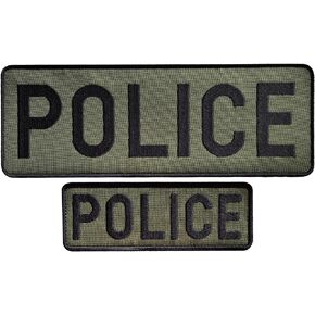 2Pcs Embroidered Police Patch for Vest, Jacket, Tactical Dog Harness, Vest Carrier, Police Patches for Backpacks with Hook and Loop, Yellow, 3.5x9.8, 1.8x4.9