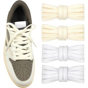 5/16" Wide Flat Shoe Laces for Sneakers 31"-72" Length (2 Pairs) Shoelaces for Athletic Shoes