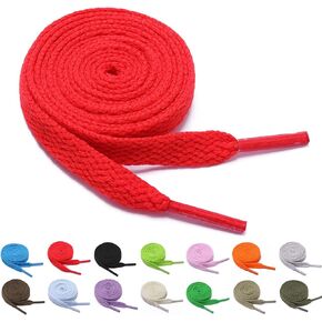 3 Pairs Flat Shoe laces in 8 Colors, Shoelaces in 31"-63" Lengths Available, Shoestrings for Athletic Sneakers
