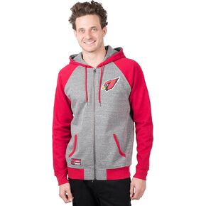 Ultra Game NFL Men's Full Zip Soft Fleece Raglan Hoodie