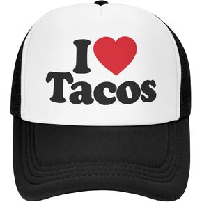 I Love Tacos Trucker Hat Unisex Adult Hats Adjustable Cap for Men and Women Classic Fishing Caps