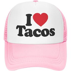 I Love Tacos Trucker Hat Unisex Adult Hats Adjustable Cap for Men and Women Classic Fishing Caps