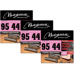 Magma Electric Guitar Strings Regular Light Gauge Nickel-Plated Steel Set, 0095 - .044 (GE120N) 3 Set