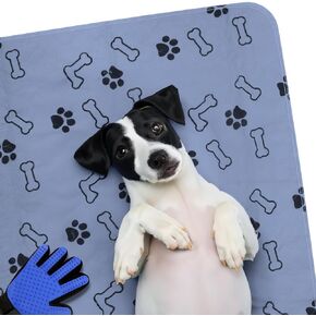 Buddy's Best Washable Pee Pads for Dogs - Medium (24"x36") - Non-Slip, Ultra-Absorbency, Perfect for Training, Whelping, Incontinence - Bonus Grooming Glove - (Pack of 4)