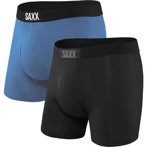 SAXX Underwear Co. Men's ULTRA Boxer Briefs with Built In BallPark Pouch Support Pack of 2, Racer Blue/Black, Small in Kuwait