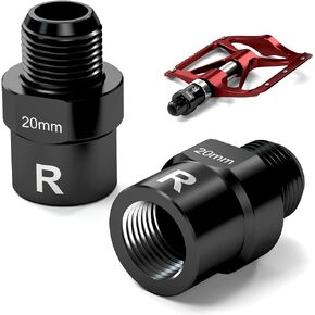 Bike Pedal Extenders 20mm/.79" Pedal Extensions, Titanium Alloy Pedal Spacers w/Washers for 9/16" Threaded SPD MTB Pedals (1 Pair)