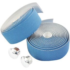 UPANBIKE Bike Handlebar Tape Synthetic Leather Basketball Grain Non-Slip Wraps for Road Bike Fixed Gear Bike with Bar Plugs(2pcs/Set)