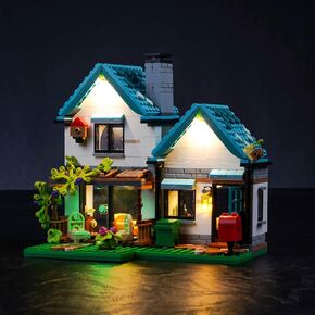 BrickBling LED Light Kit for Lego Creator 3 in 1 Cozy House Toy Set 31139, Creative Lights Compatible with Lego Cozy House-Lights Only, No Model Included in Saudi Arabia