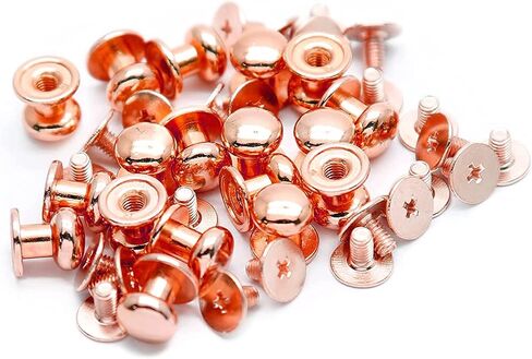 125 Sets 5 Colors Chicago Screws Solid Round Head Button Tack Slotted Screws Nipple Rivet Studs Nail Rivets for Clothing Shoes Belts Bags Watchbands Dog Collars DIY Leather Craft Accessories in Saudi Arabia