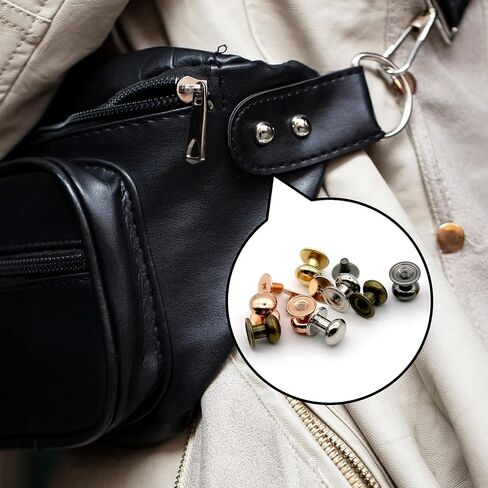 125 Sets 5 Colors Chicago Screws Solid Round Head Button Tack Slotted Screws Nipple Rivet Studs Nail Rivets for Clothing Shoes Belts Bags Watchbands Dog Collars DIY Leather Craft Accessories in Saudi Arabia