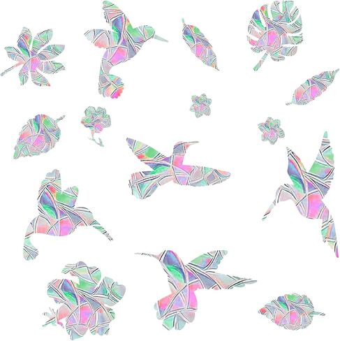 60pcs Anti Collision Window Decals for Birds, Rainbow Reflection Window Sticker Window Strike Prevention Stickers Prism Decal Static Cling Window Decals Flowers Indoor Decorations in Saudi Arabia
