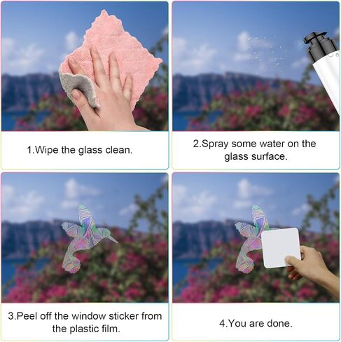 60pcs Anti Collision Window Decals for Birds, Rainbow Reflection Window Sticker Window Strike Prevention Stickers Prism Decal Static Cling Window Decals Flowers Indoor Decorations in Saudi Arabia