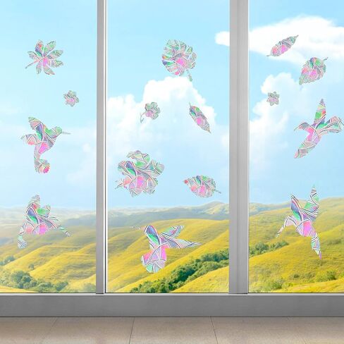 60pcs Anti Collision Window Decals for Birds, Rainbow Reflection Window Sticker Window Strike Prevention Stickers Prism Decal Static Cling Window Decals Flowers Indoor Decorations in Saudi Arabia