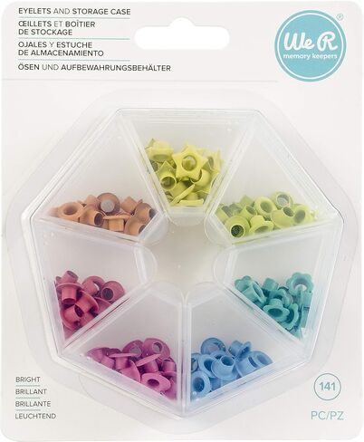 We R Memory Keepers Storage Crop-A-Dile-Eyelets and Case-Bright, 141 Pieces, Storage Case Rectangular Clear Storage Case Craft Orginization Crop-A-Dile Storage Container in Saudi Arabia