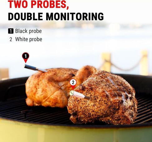 ThermoPro Twin TempSpike Wireless Meat Thermometer with 2 Meat Probes, 500FT Bluetooth Meat Thermometer with LCD-Enhanced Booster for Turkey Beef Rotisserie BBQ Grill Oven Smoker Thermometer in Saudi Arabia