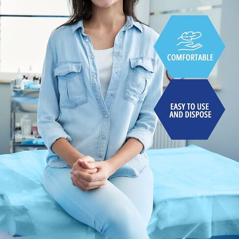 MED PRIDE Disposable Drape Sheets [Pack of 25] - 2-Ply Hospital Drapes for Stain & Spill Protection- Leakproof Medical Paper Sheet Covers for Treatment Tables, Exams, Stretchers, Massage Tables, Spa in Kuwait