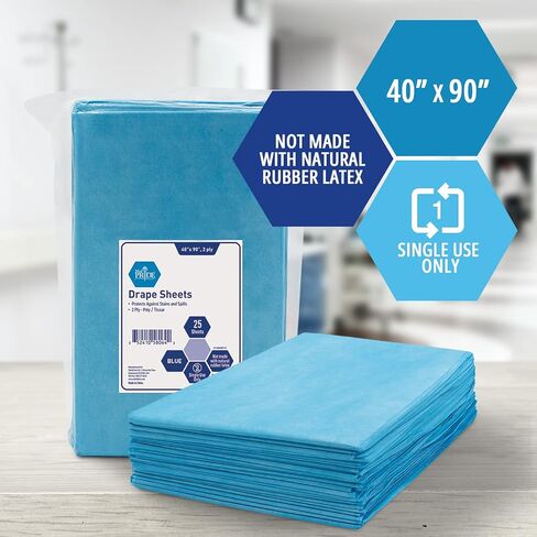 MED PRIDE Disposable Drape Sheets [Pack of 25] - 2-Ply Hospital Drapes for Stain & Spill Protection- Leakproof Medical Paper Sheet Covers for Treatment Tables, Exams, Stretchers, Massage Tables, Spa in Kuwait