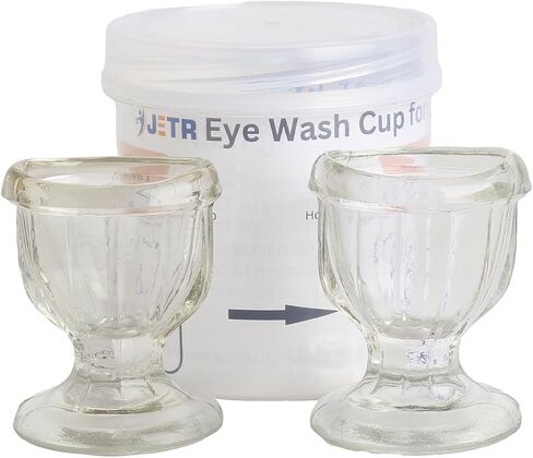 ChillEyes Eye Wash Cups for Effective Eye Cleansing - with Storage Container - Eye Shaped Rim, Snug Fit - Plastic Eye Wash Cup (Blue) in Saudi Arabia