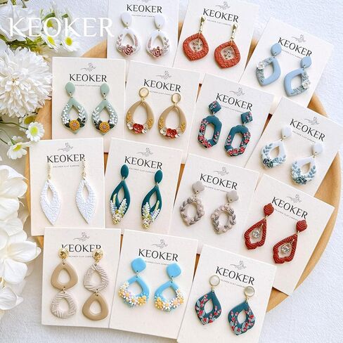 Keoker 10 Organic Shape Clay Earring Cutters, Boho Clay Cutters for Polymer Clay Jewelry, Earring Cutters for Polymer Clay (B) in Saudi Arabia