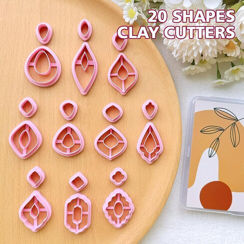 Keoker 10 Organic Shape Clay Earring Cutters, Boho Clay Cutters for Polymer Clay Jewelry, Earring Cutters for Polymer Clay (B) in Saudi Arabia