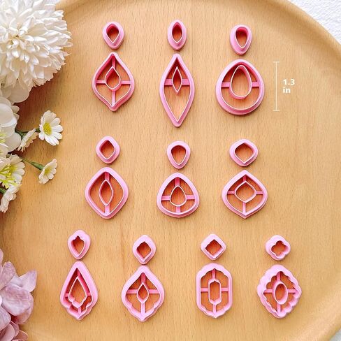 Keoker 10 Organic Shape Clay Earring Cutters, Boho Clay Cutters for Polymer Clay Jewelry, Earring Cutters for Polymer Clay (B) in Saudi Arabia