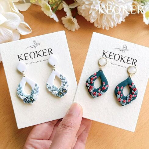 Keoker 10 Organic Shape Clay Earring Cutters, Boho Clay Cutters for Polymer Clay Jewelry, Earring Cutters for Polymer Clay (B) in Saudi Arabia