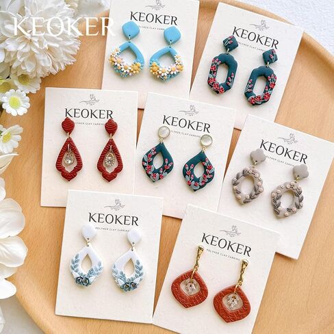 Keoker 10 Organic Shape Clay Earring Cutters, Boho Clay Cutters for Polymer Clay Jewelry, Earring Cutters for Polymer Clay (B) in Saudi Arabia