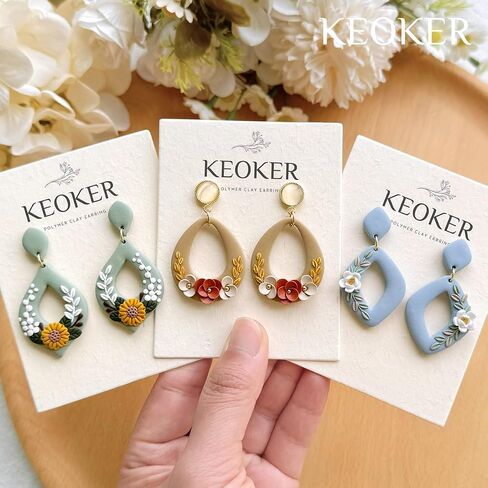 Keoker 10 Organic Shape Clay Earring Cutters, Boho Clay Cutters for Polymer Clay Jewelry, Earring Cutters for Polymer Clay (B) in Saudi Arabia
