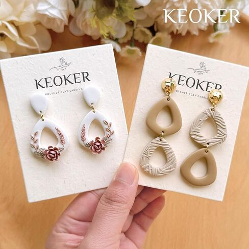 Keoker 10 Organic Shape Clay Earring Cutters, Boho Clay Cutters for Polymer Clay Jewelry, Earring Cutters for Polymer Clay (B) in Saudi Arabia