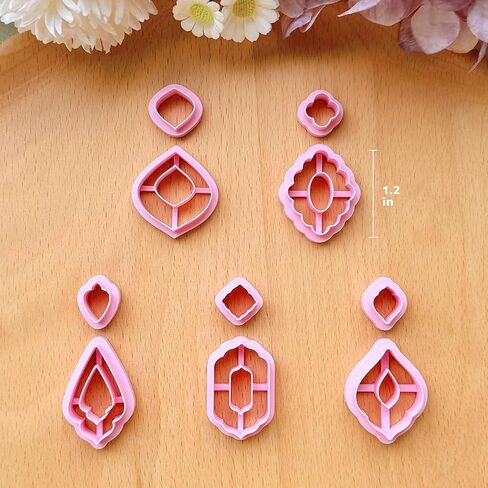 Keoker 10 Organic Shape Clay Earring Cutters, Boho Clay Cutters for Polymer Clay Jewelry, Earring Cutters for Polymer Clay (B) in Saudi Arabia